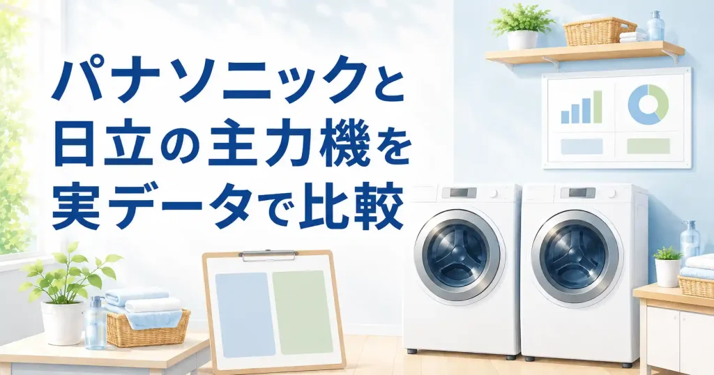 パナソニックと日立の主力ドラム式洗濯機を実データで比較する画像