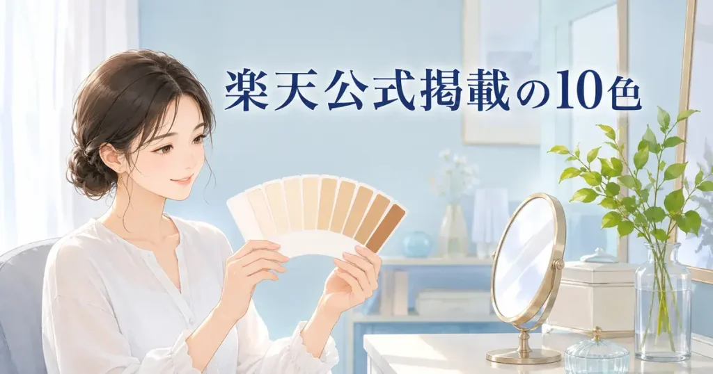 楽天公式掲載のコンシーラー10色を見比べる女性