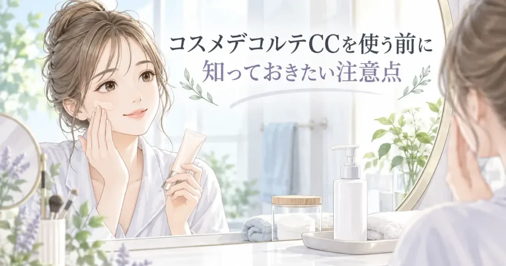 コスメデコルテCCを使う前の注意点を確認する女性