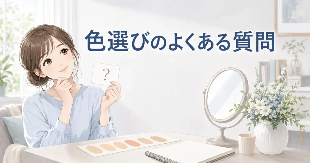 コンシーラーの色選びについて疑問を持つ女性