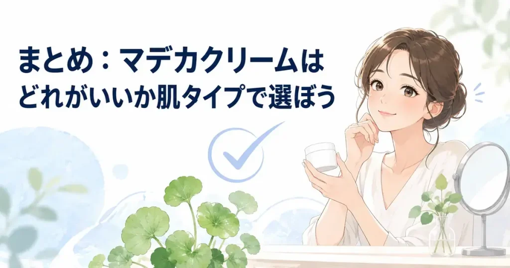 肌タイプに合うマデカクリームを選んで満足する女性